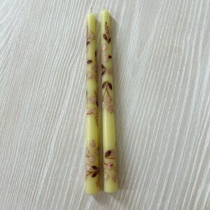 Anthropologie Hand Painted 12” Taper Candles